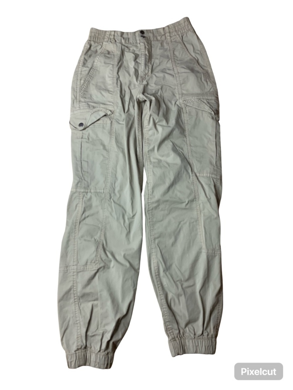 Garage Beige Cargo Jogger Pants - Elastic Waistband - Size P/S (Small)